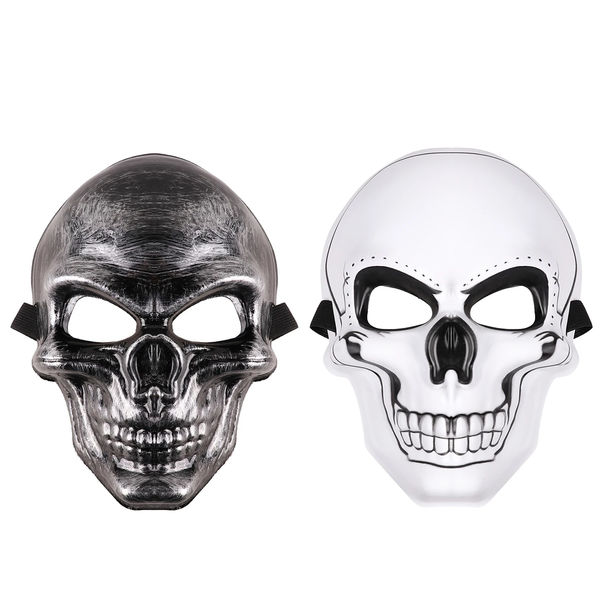 Хэллоуин пугающая маска, костюм для мужчин и женщин, жуткий, пугающий скелет черепа, полная лицевая пластиковая маска, мужской череп, кости, полная маска