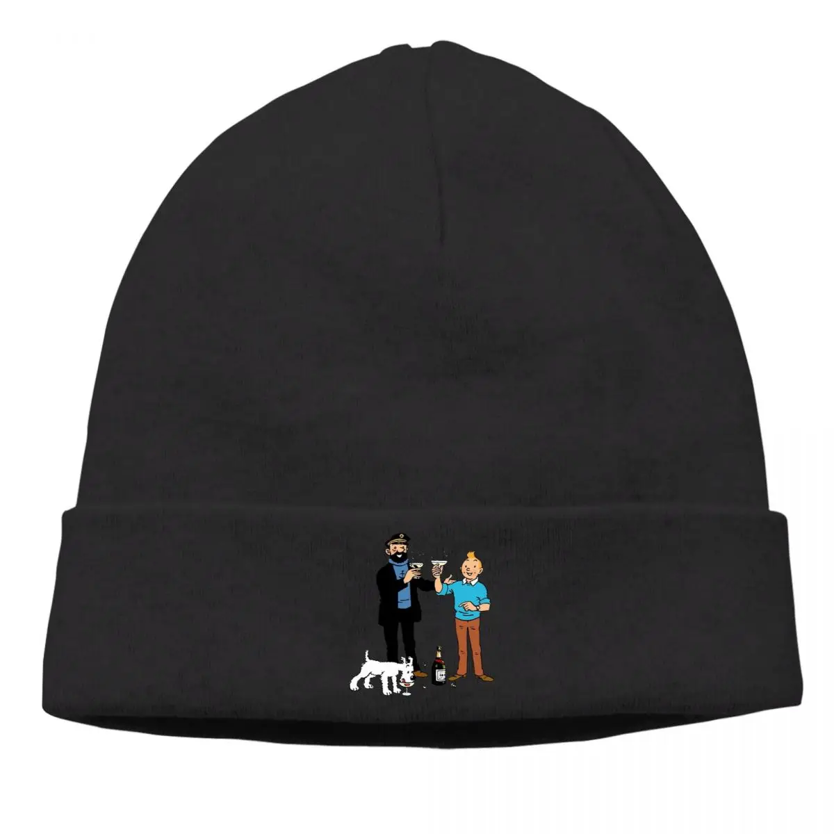 

The Adventures of Tintin Milu Adventure Anime Skullies Beanies Cheers Knitting Bonnet Hats Men Women's Unisex Ski Cap
