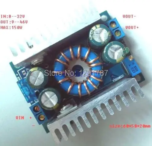 150W 8A DC converter 8 32V to 9 46V 19V 24V 36V step up BOOST power module|converter tv|converter wiresmodul can |