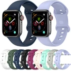 Ремешок силиконовый для Apple Watch band 44 мм 40 мм 38 мм 42 мм, спортивный браслет SL для смарт-часов iWatch Series 3 4 5 6 SE