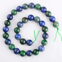 1 strand natural lapis lazuli phoenix stone smooth round beads 12mm fynchenite and lapis lazuli stone azurite 40cm strand