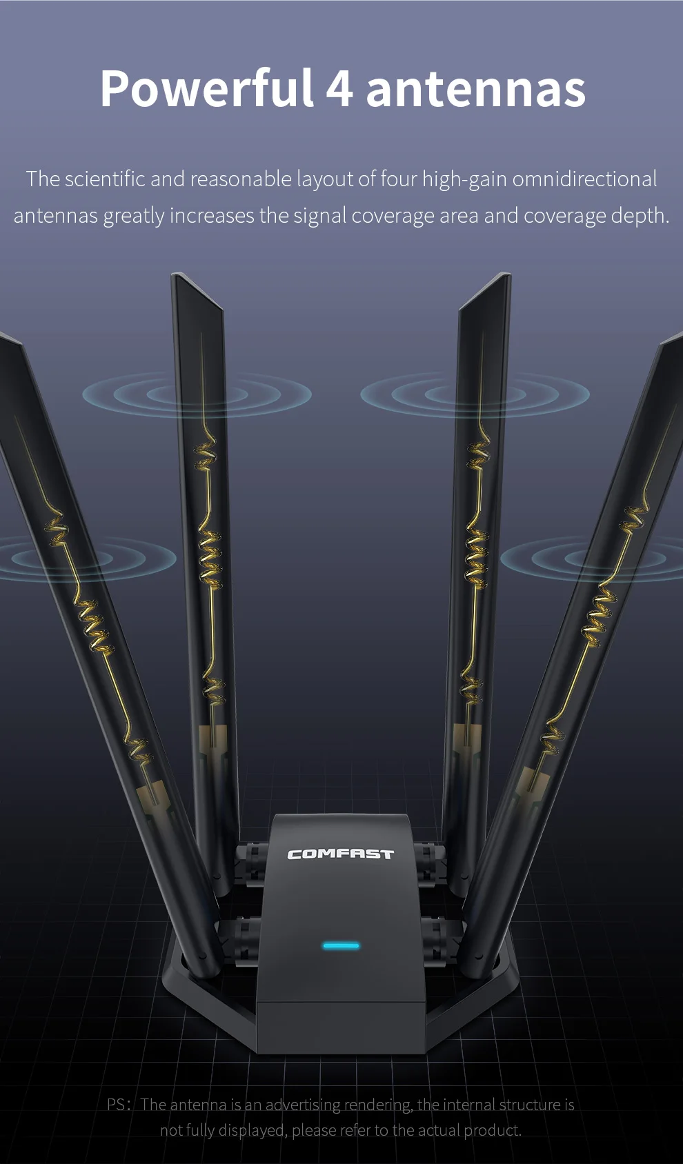 Новый Бесплатный драйвер 1300 м Wi-Fi адаптер MT7612 USB WI-FI сетевая карта Двухдиапазонная