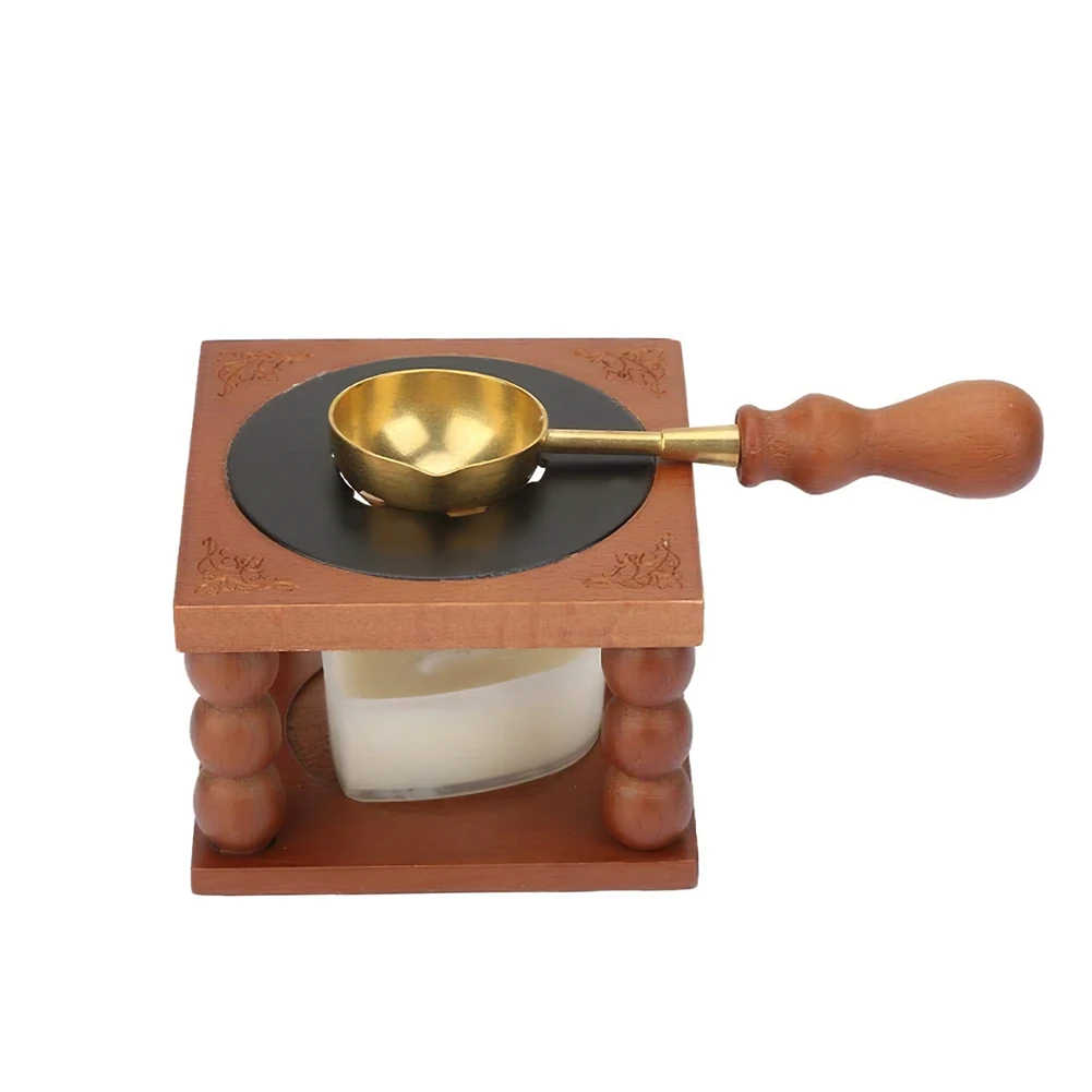 

3PCS/Set Wax Seal Melting Craft Supplies Retro Wax Warmer Kit Furnace With Spoon For Sealing Stamp Candle Making Wax Melting Kit
