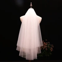 2021 elegant short bridal veil with comb women wedding veil white ivory 2 layers 80cm