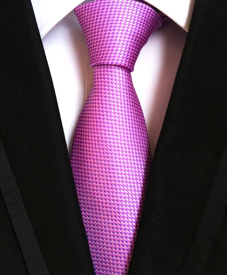8cm Designer Grids Tie Purple Plaids Shinny Necktie for Stage Show