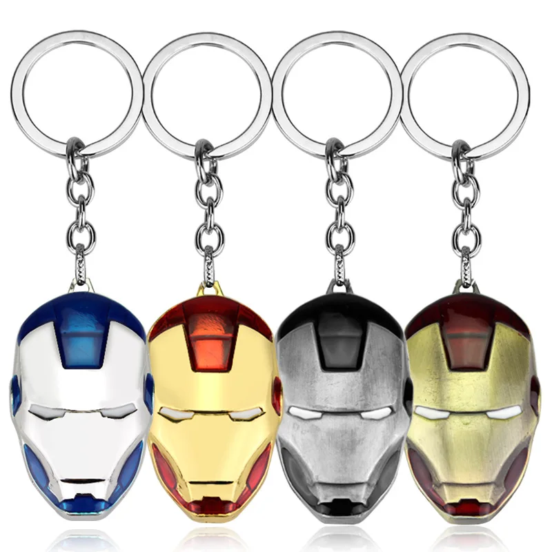 

Iron Man Mask Keychain Pendant Car Keychain Creative Small Gift Event Promotional Gift Bag Pendant can be wholesale