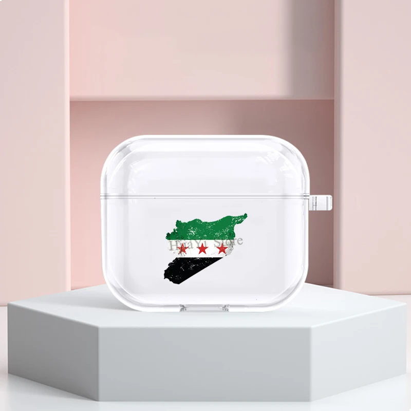 

Чехол с флагом Сирии, флагом независимости, чехол с «картой» для AirPods 3 2021, чехол для беспроводных Bluetooth наушников Apple Airpods 2 1 Pro, чехол