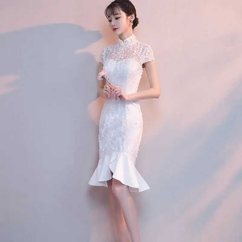 

Chinese Style Cheongsam Royal Women Stage Performance Mermaid Dress Elegant Slim Female Daily Dresses Gown evening gowns china