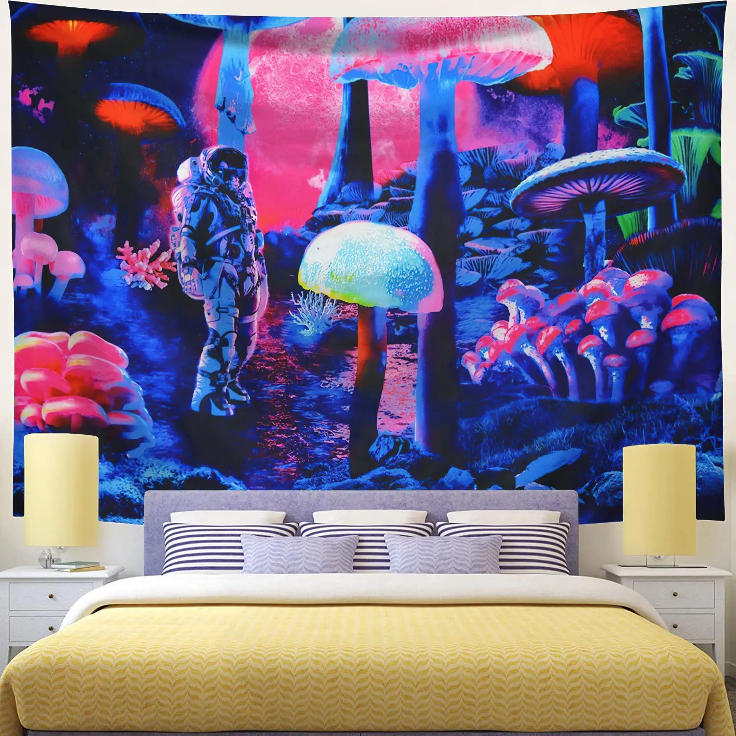

Psychedelic Mushroom Tapestry Forest Wall Decor Tapestries Trippy Colorful Abstract Pattern Tapastry Magic Land Wall Carpet