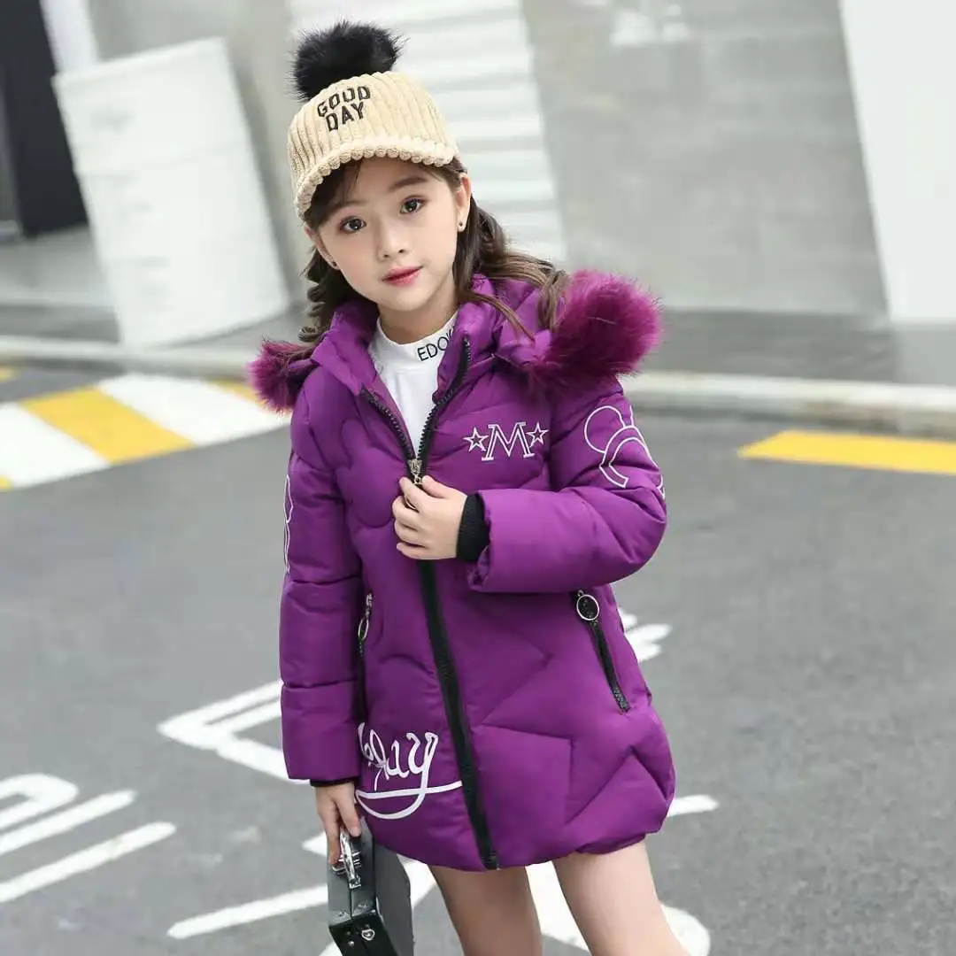 Girls Jackets Kids  Coat Children Winter Outerwear & Coats Casual Baby Girls  Clothes Autumn Winter fur jacket Parkas 5-12years