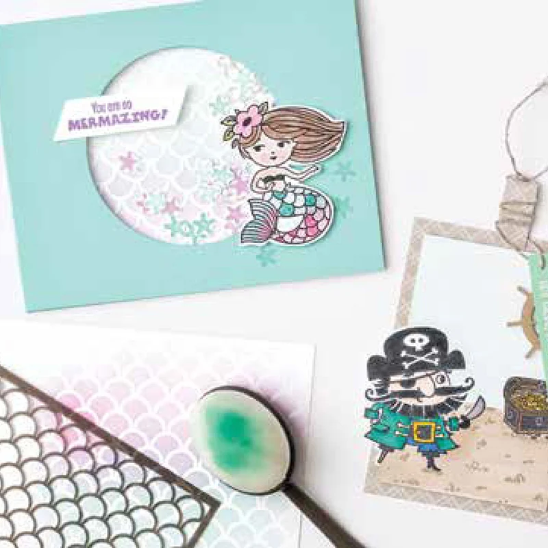 

JC Metal Cutting Dies and Clear Stamps Pirate Mermaid Treasure for Scrapbooking Craft Stencil DIY Album Sheet Mold Mould Decor