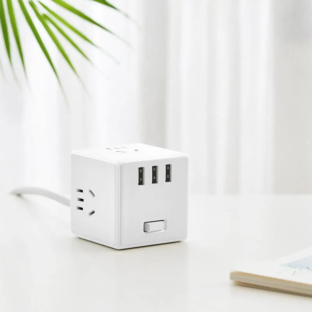 Оригинальный кубический конвертер Xiaomi Mijia/блок питания уникальный дизайн 3 порта