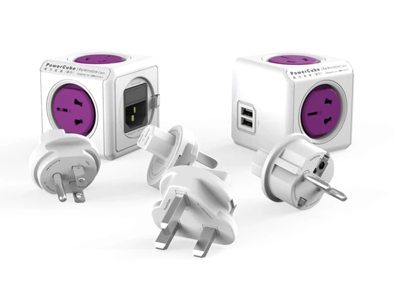 Allocacoc адаптер питания Мощность куб дорожный розетка с usb удлинитель электрический тройник розетка Переходник штекер Мощность полосы ЕС США CN 4 удлинитель с USB Порты для Австралия Новая Зеландия Japan10A 2500W