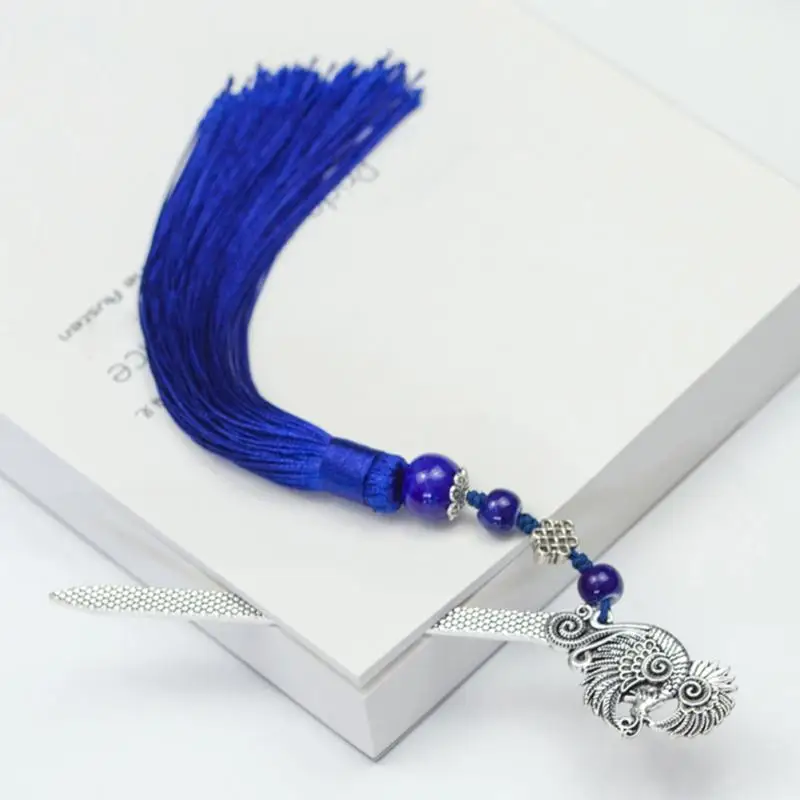 Длинная Новинка металлическая Закладка с кисточкой плетение волос застежка