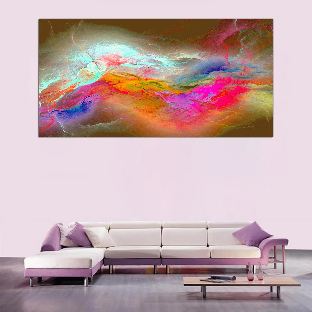 

Canvas Wall Art Prints Abstract Geometry Pink And Red Colored Painting Picture One Panel Large Size Modern Artwork No Frame