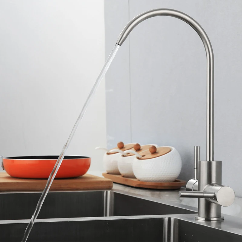 Кран из нержавеющей стали поворотный на 360 градусов двойной режим для домашней