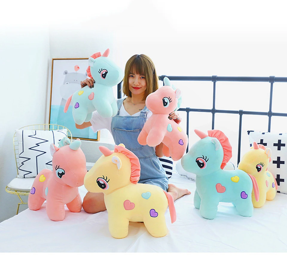 Лучшие продажи Kawaii Единорог пони плюшевые игрушки Kawaii единороги плюшевые куклы висячие украшения детские игрушки подарки куклы и мягкие игрушки
