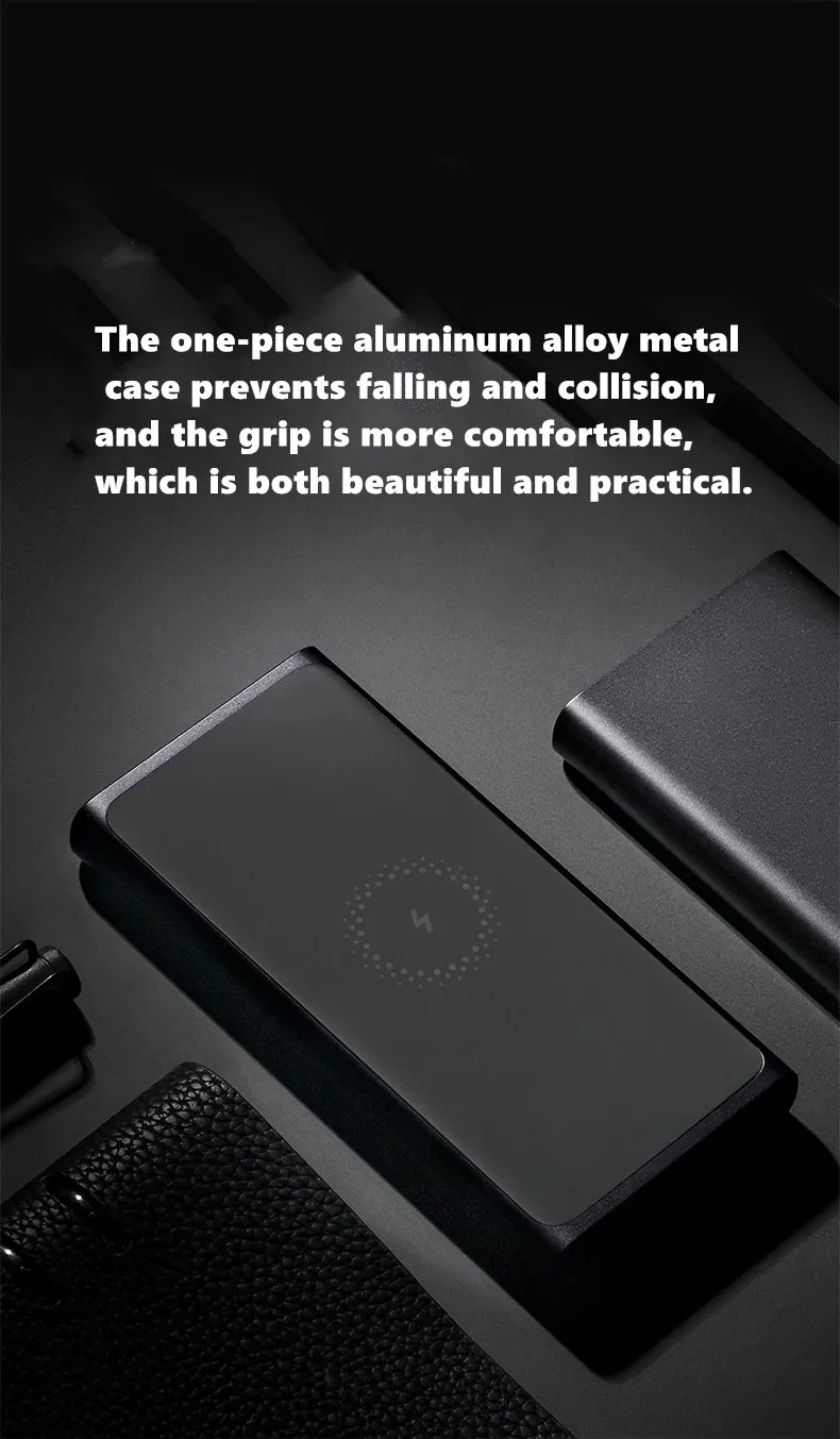 xiaomi18W беспроводная мобильная мощность 10000mAh power bank Qi стандартная Сертификация портативный 2USB-C двухсторонняя Быстрая зарядка