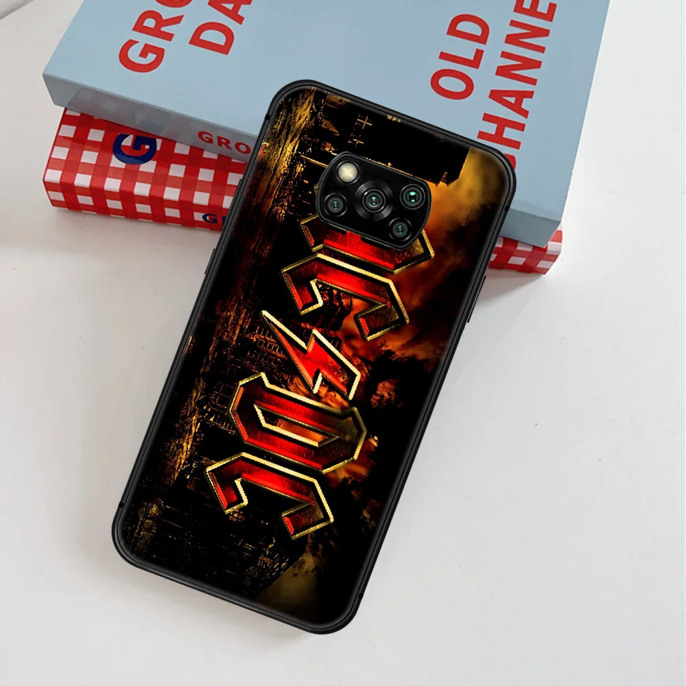 

AC DC Band Phone Case For Xiaomi Mi Note 10 A3 9 MAX 3 A2 8 9 Lite Pro Ultra black Cover 3D Funda Painting Bumper Soft Shell