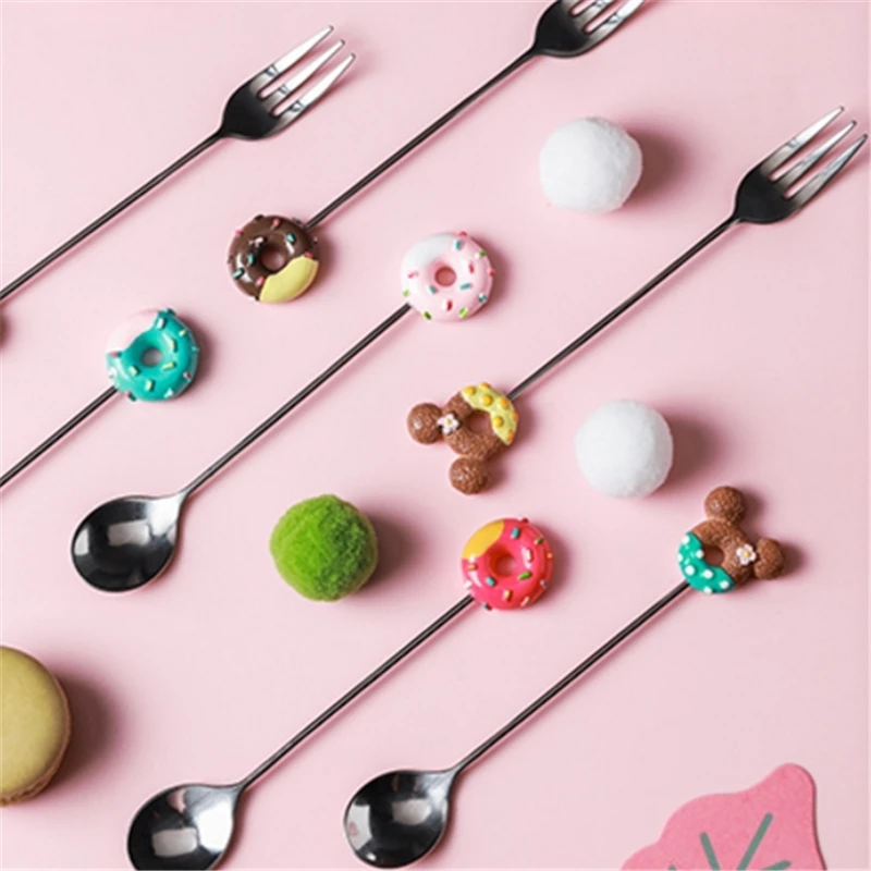 Милый Микки пончик конфетный цвет мультфильм из нержавеющей стали мороженое