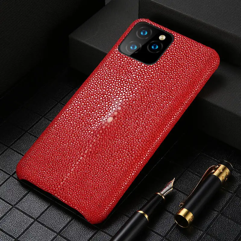 Натуральная кожа ската чехол для сотового телефона Apple iPhone 11 11 Pro 11 Pro Max X XS XR 7 Plus XS MAX 8 Plus 6 6S 5 5S se - Цвет: Красный