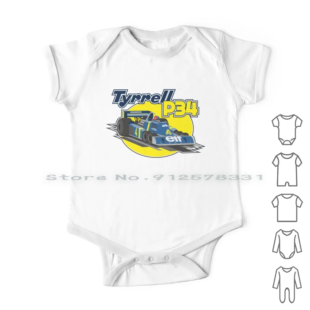 

Tyrrell P34 Newborn Baby Clothes Rompers Cotton Jumpsuits Retro Vintage Gp Grand Prix Race Car Motor Racing Motorsport 70s