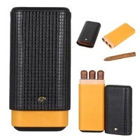 travel cigar case leather humidor cigar cedar wood box pocket portable 3 cigars tube holder mini outdoor cohiba humidor gadget
