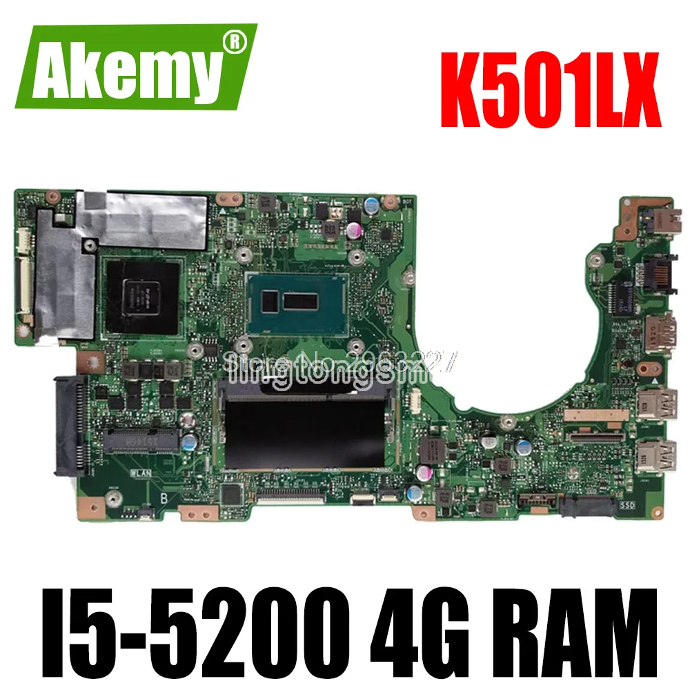 

K501LX GTX950M для For For For For Asus K501L K501LB K501LN A501L материнская плата с I5-5200 4G RAM интегрированная графическая карта USB3.0 материнская плата