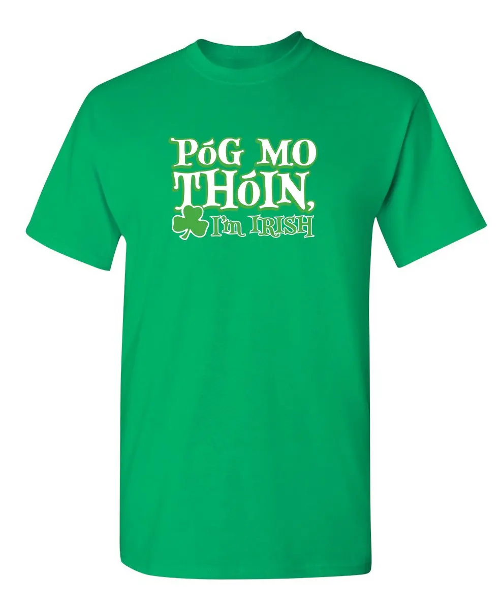 

Pog Mo Thoin Novelty Saint Paddy St Patricks Day T Shirt Cotton Vintage Tees Shirt