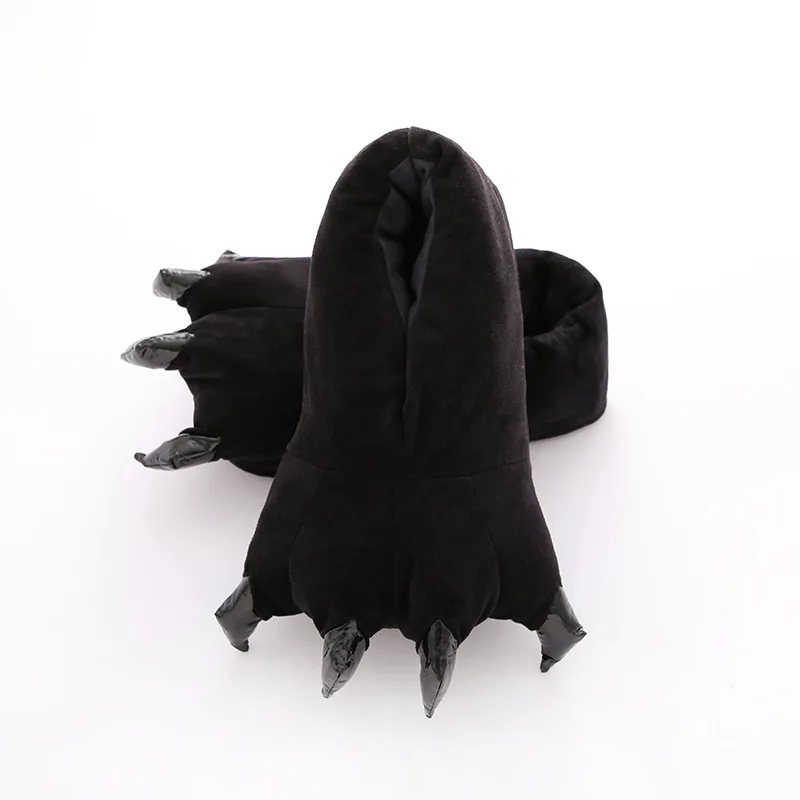 Зимние теплые тапочки женские забавные домашние плюшевые меховые мюли с милым