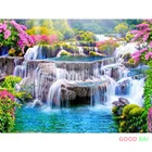 Алмазная 5D живопись сделай сам, пейзаж, водопад, алмазная вышивка, полная мозаика, декор для гостиной, наборы для вышивки крестиком Стразы