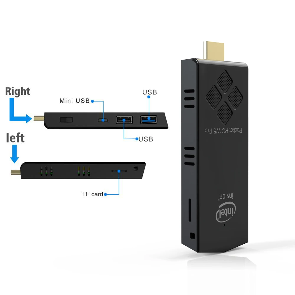 T5 мини ПК Windows 10 лицензированный процессор Intel Atom X5 Z8350 2 ГБ DDR3 32 Гб 64 HDMI VGA двойной wifi