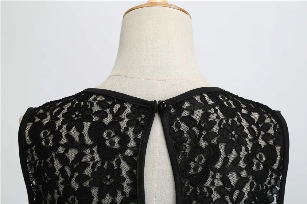 

Lace Patchwork Summer Dress Sexy Sleeveless Strap 50s Retro Floral Dress Women Lace Up A Line Slim Print Dresses Party Vestidos