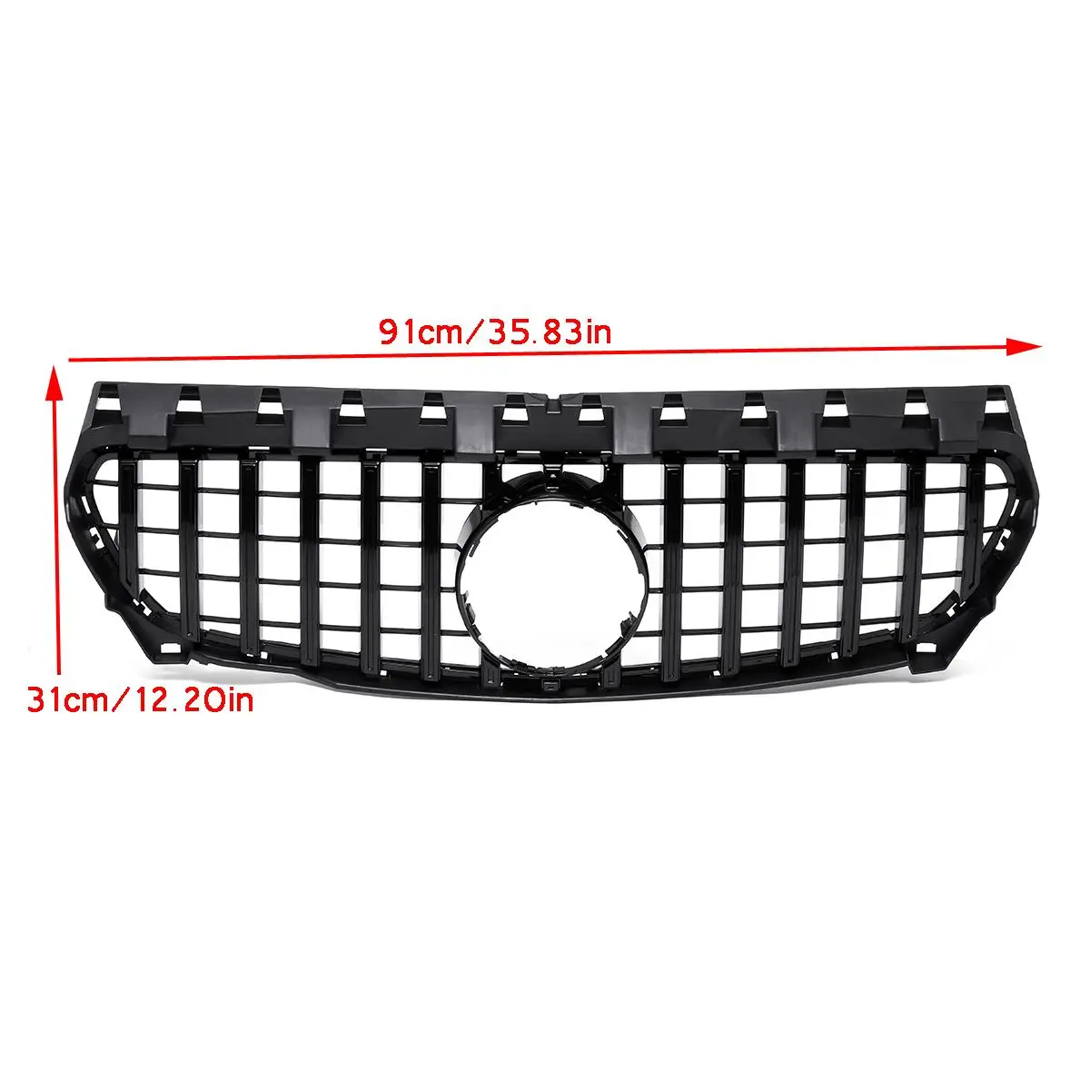 

GT R Style Glossy Black Car Front Bumper Grille Grill For Mercedes For Benz CLA W117 CLA200 CLA250 CLA45 For AMG 2013-2018 ABS