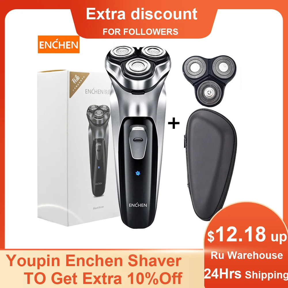 

Enchen Men Electric Shaver Type-C USB Rechargeable Razor 3 blades portable beard trimmer cutting machine for sideburns