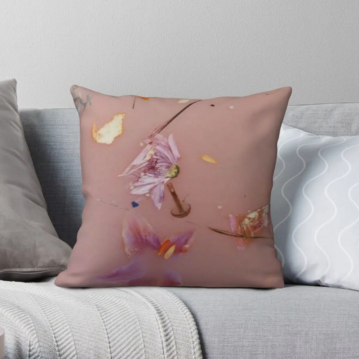 

Floral Square Pillowcase Polyester Linen Velvet Printed Zip Decor Throw Pillow Case Sofa Cushion Case