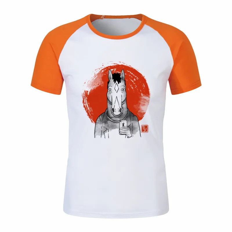 Famous Movie Bojack Horseman T Shirt for Men and Women Summer Fashion Male O Neck Print T-Shirts Streetwear Unisex Graphic Tees - Цвет: P1760H-orange