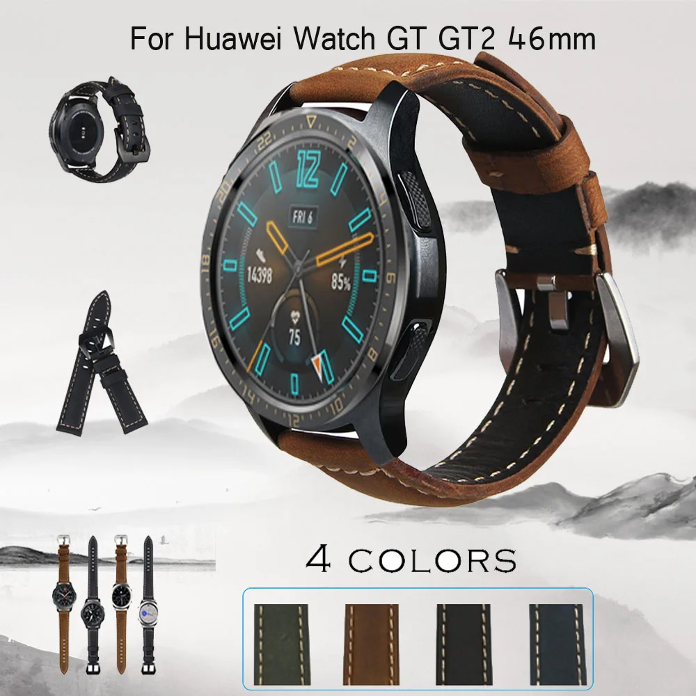 Кожаный ремешок для часов Huawei Watch GT GT2 46 мм/gt/Honor Magic 2 22 мм браслет Samsung Gear S3