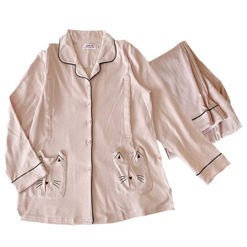

Cotton autumn new maternity service 100% cotton NURSING PAJAMAS Set