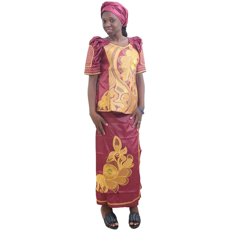 MD african women clothing sets skirts for print dresses patterns bazin skirt and top suit africa turbans | Тематическая одежда и