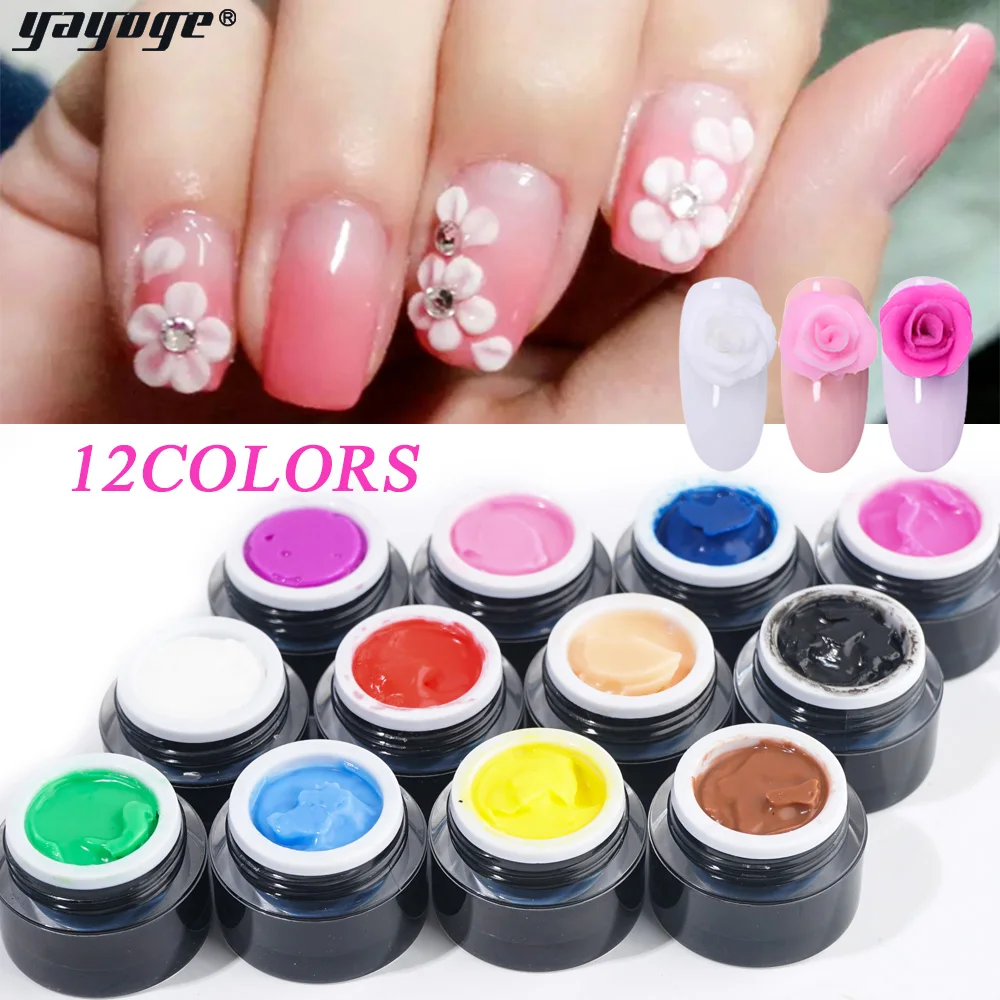 

Yayoge Carved Nail Gel Nail Art Design 3D UV/LED Color Gel DIY Nail Beauty Plasticine Gel Carved Painting Gel Lacquer