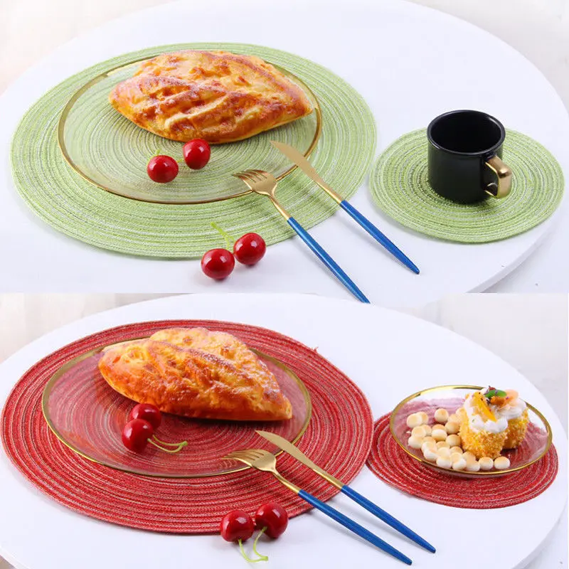 Круглая тканая подстилка кухонные коврики для стола 18/36 см обеденного места