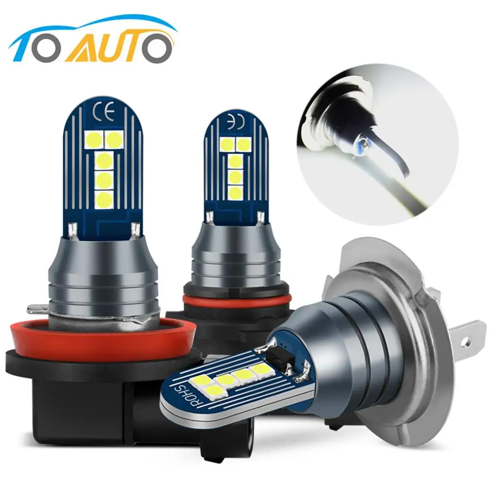 Светодиодная лампа H7 H8 H11 2 шт. противотуманный светильник s 10SMD 3030 чипов 9005 HB3 9006 HB4