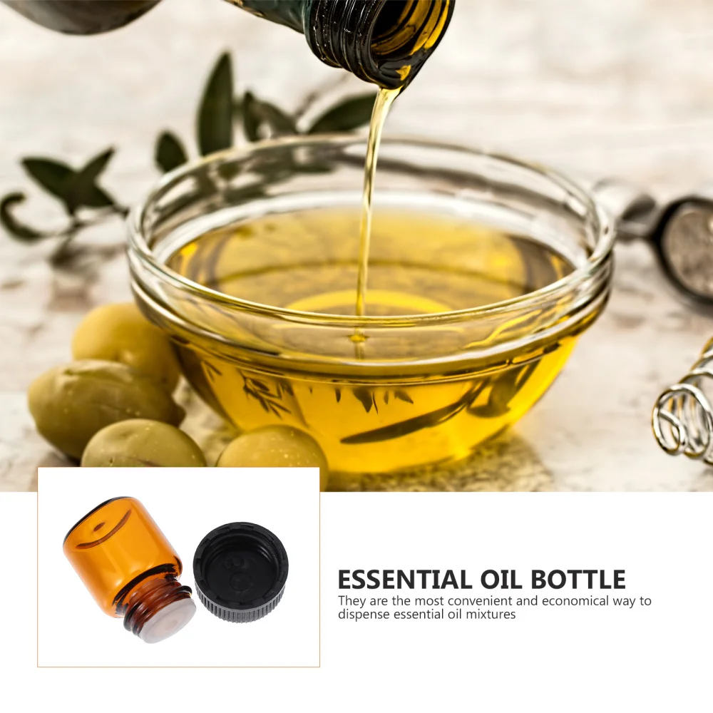 

100pcs 3ml Glass Essential Oil Bottles with Perforated Plug Reagent Bottles