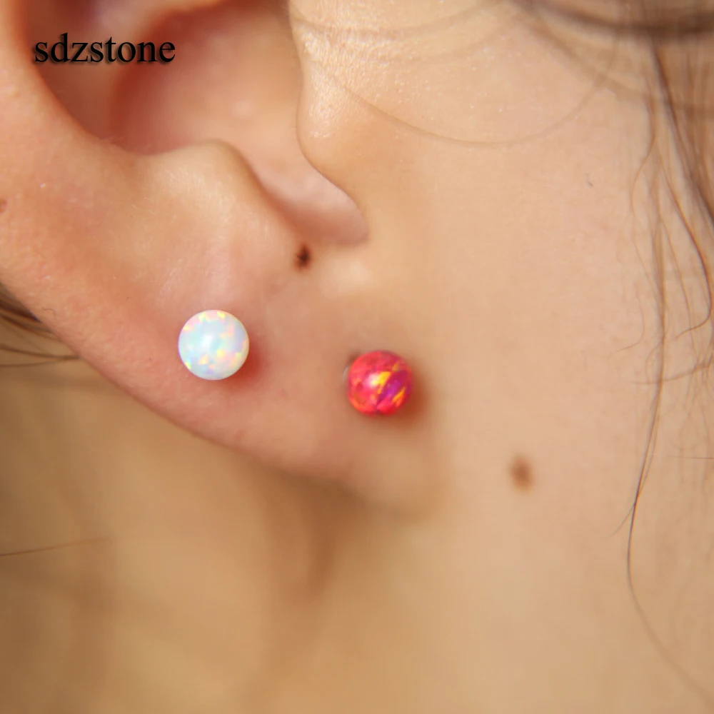 2017 брендовые Серьги с огненным опалом 4 мм серьги гвоздики натуральным