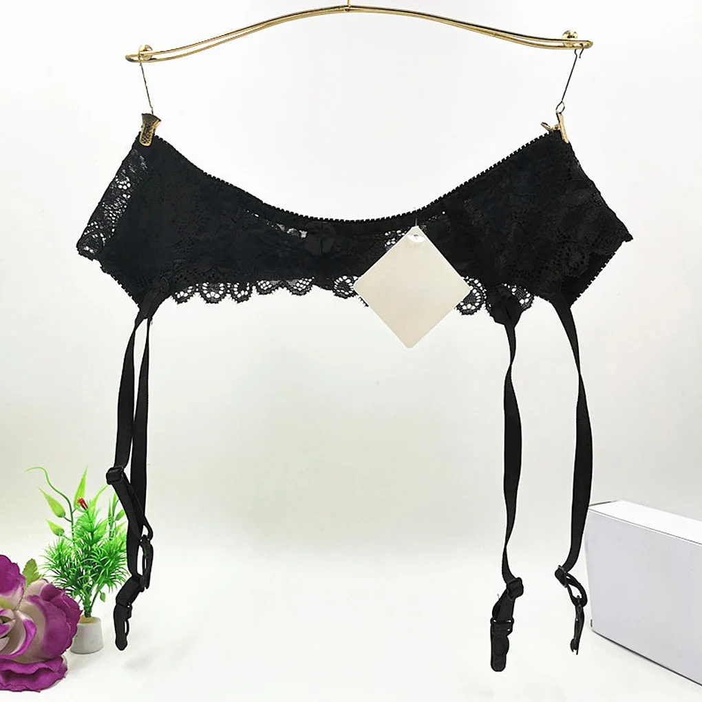 

Пикантные подтяжки для женщин размера плюс Для женщин прозрачные кружевные чулки с подвязками двубортный Пояс для чулок