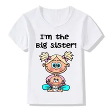 Футболка Я Big Sister (старшая сестра из хлопка с принтом хлопковая