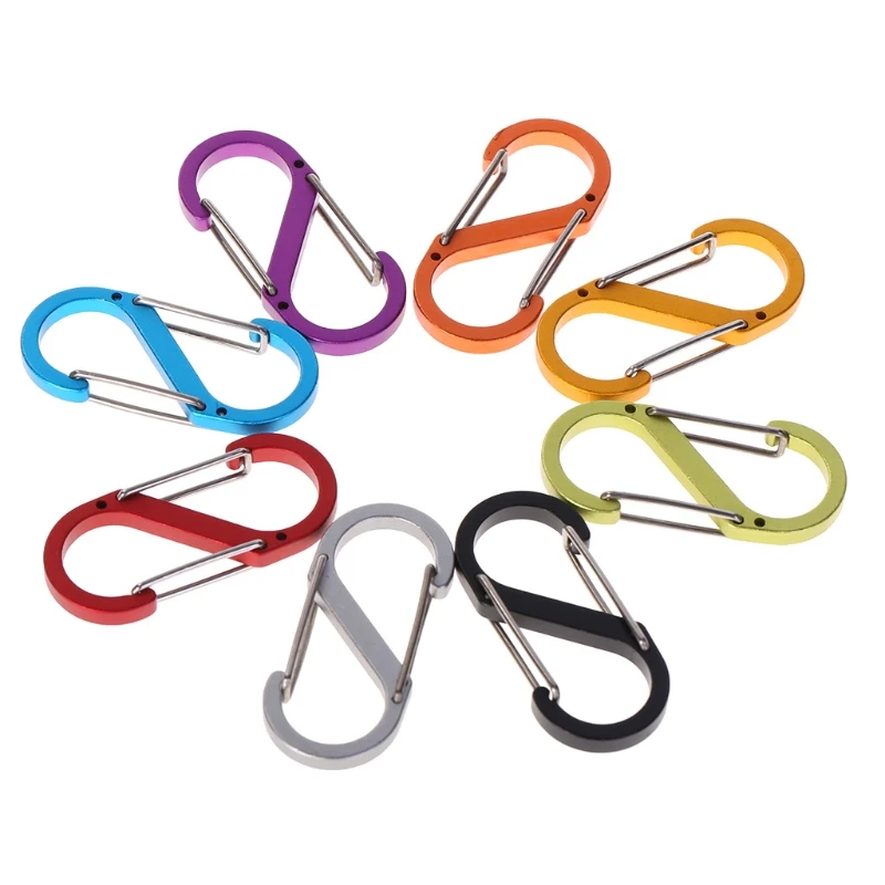 S Shape Aluminum Alloy Two-way Buckle Key Ring Travelling Supply Outdoor Sports A6HC