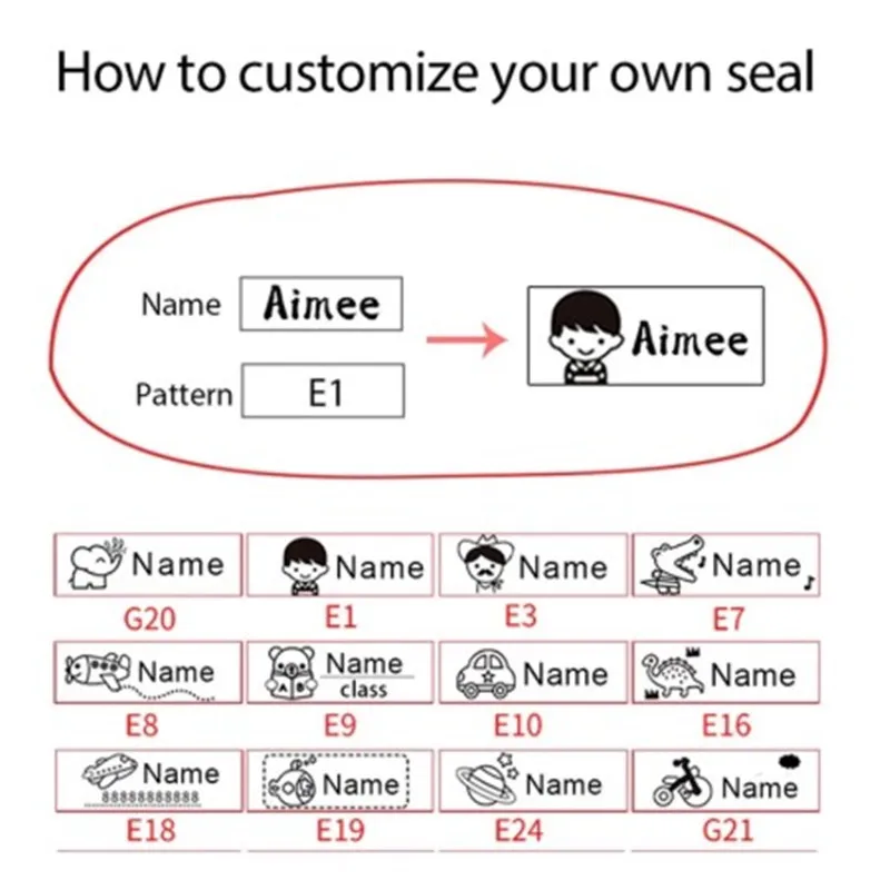 

Child Name Seal Stamp Baby Student Clothes Chapter Custom School Uniform Waterproof Wash Not Faded Customized Stamamps Stickers