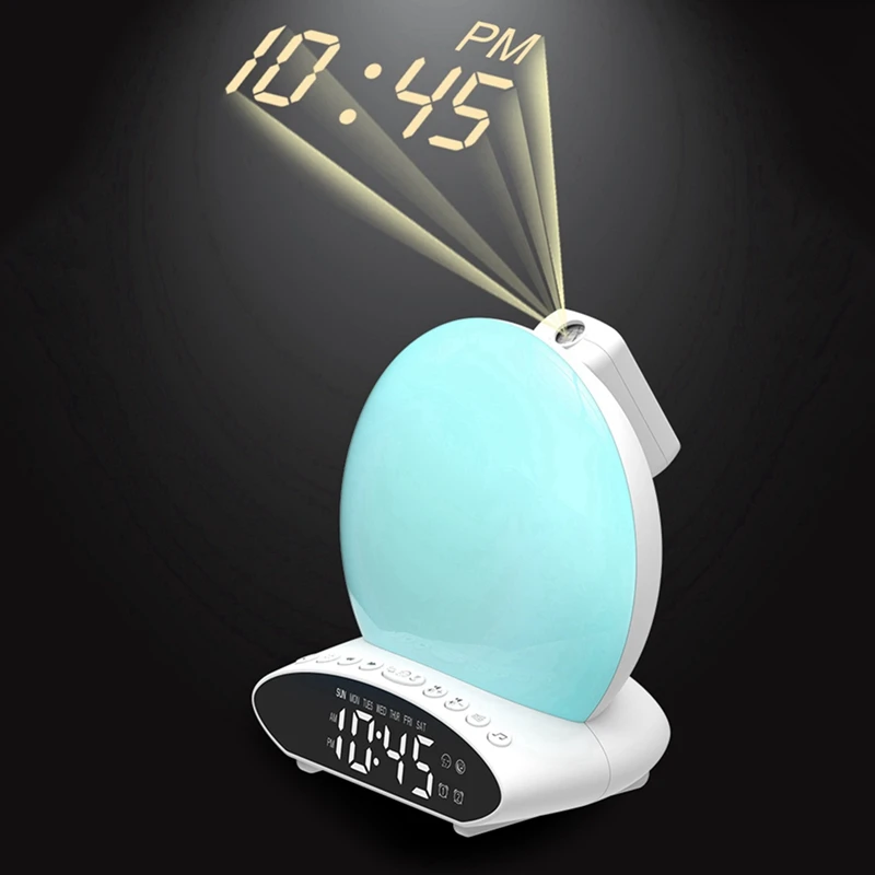 

7 Color Sleep Aid Sound Machine with Sunset Simulation for Kids & Adult, Snooze, Fm Radio, Night Light,Usb Music Player